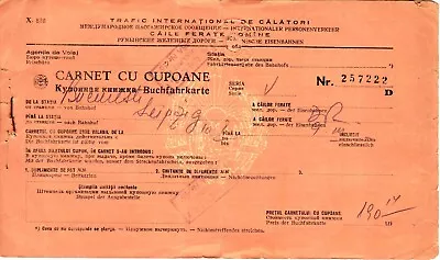 Romania 1964 Vintage International Train Ticket - Bucharest - Leipzig CFR • $4.99