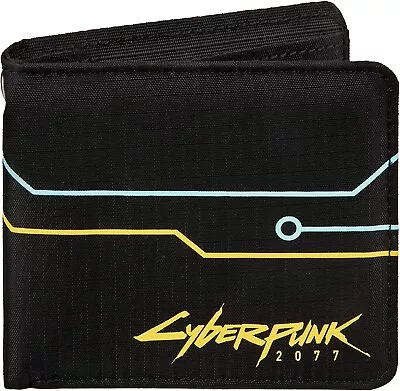 Cyberpunk 2077 Hack Wallet Bi-Fold Nylon Wallet Black/Yellow/Blue By Jinx • $21.99