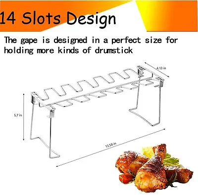 Chicken Wing Leg Rack For Grill Smoker Oven Steel Vertical Roaster Stand In BBQ • $8.09