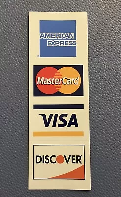 SIGN GLOSSY DURABLE STICKER BUSINESS American Express VISA MASTERCARD DISCOVER • $5.95