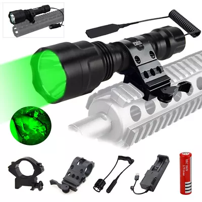 $18.99 • Buy 800Yards Green LED Flashlight Predator Hunting Light Weapon Gun Mount Torch Hog