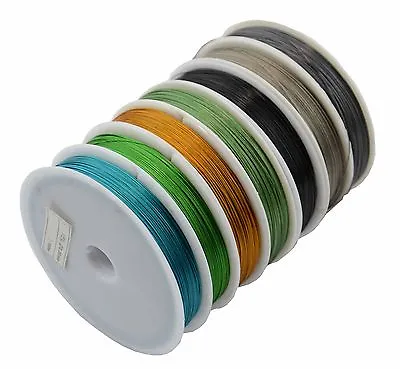 Tiger Tail Coloured Beading Wire 100m Jewellery Craft Bead Thread Art • £3