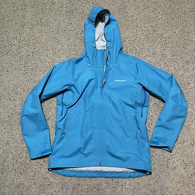 Women’s Large Patagonia H2no Torrentshell Hooded Rain Coat Jacket Blue *Flaw* • $39.99