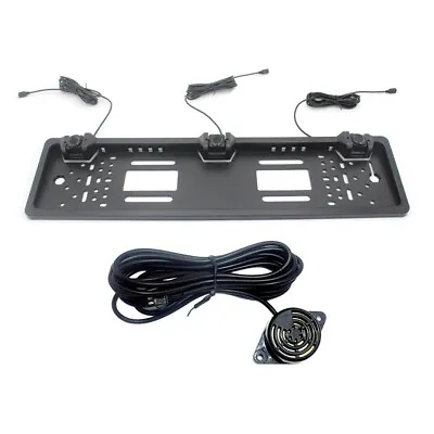 53x13cm Black Eu Europe Car License Plate Frame Car Parking Sensor Kit Universal • £25.91