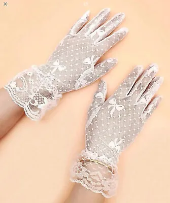 £4.95 • Buy Ladies Womens Lace Gloves Elegant Burlesque Wedding Hen Night Fancy Party Dress