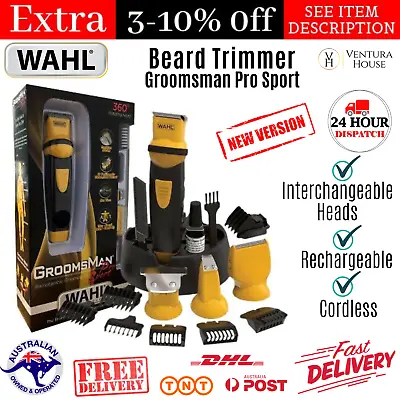 NEW WAHL CORDLESS Pro Sport Groomsman Men Beard Body Trimmer Shaver Hair Clipper • $80.37