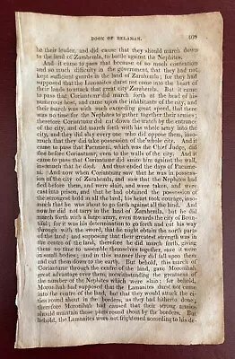 1830 Book Of Mormon Page 409 & 410 First Edition Vintage LDS **Rare** • $1050