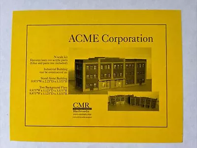 CMR Custom Model Railroads Kit - ACME Corporation N Scale NOS GREAT DEAL!! • $59.99