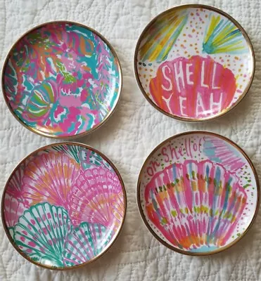 $20 • Buy Lilly Pulitzer  Sea Shells  Set Of 4 Ceramic Coasters