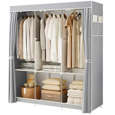 Large Portable Clothes Closet Wardrobe Organizer Storage Cabinet Unit Shelf Rack • $36.49