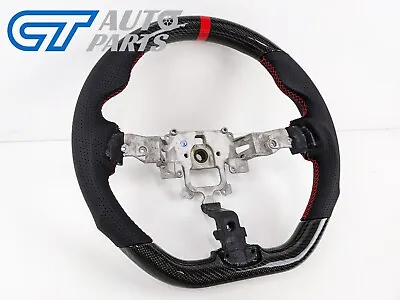 CF Carbon Leather Steering Wheel Red Stitching / Red Line For 05-13 Mazda MX5 NC • $390.79