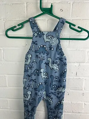 Next Baby Blue Dinosaur Cotton Fabric Overalls Dungarees Clothing  6-9 Months#LH • £3.42