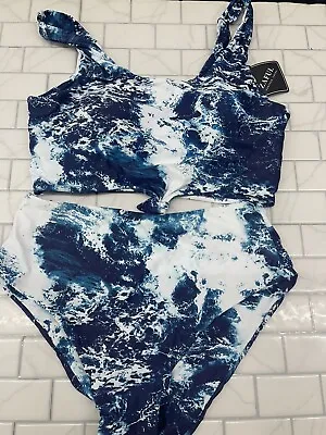 $14.99 • Buy ZAFUL 2 Piece Blue Womens Swimsuit Large L 8