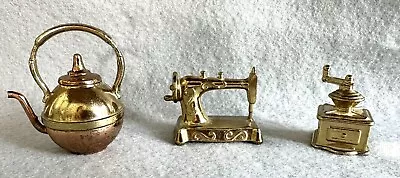Vintage Metal Miniature Figurines Teapot Sewing Machine Coffee Grinder England • $14.99