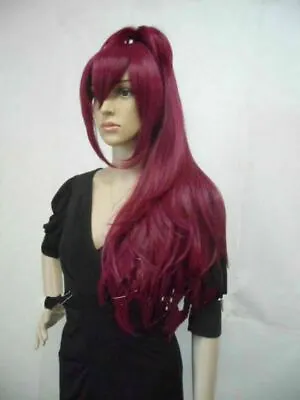 Long RED For Cosplay Puella Magi Madoka Magica Kyoko Sakura  Party Wig+cap • $27.99