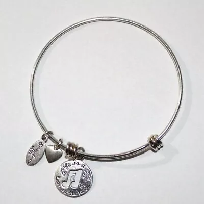 Sterling Silver Music Charm Bracelet LA • $12