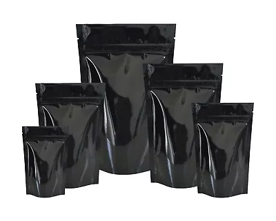 £291.95 • Buy Black Shiny Heat Salable Stand Up Bags Zip Lock Bag Food Grade Zipper Bags