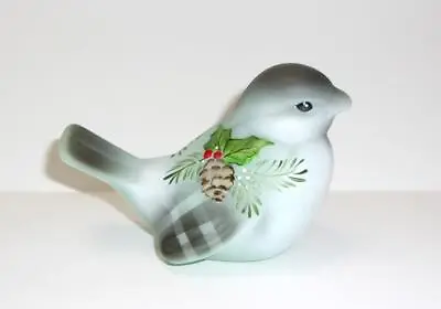 Fenton Glass Jadeite Green Plaid Pines Christmas Song Bird Ltd Ed #4/32 M Kibbe • $167.50