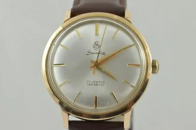 Sandoz Incabloc Vintage Hand Wound Men's Watch 35MM Kal Fhf 96 Wrist Watch RAR • $590.92