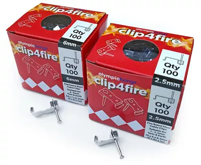 Clip4fire Fire Rated Metal Cable Clips 2.5mm 6mm- Olypmic Fixing High Quality • £2.49