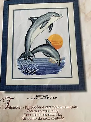 Counted Cross Stitch Kit Dolphins Verachtert Chart Only Used • $8.99