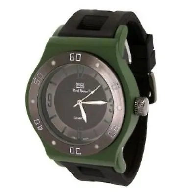 Mark Naimer MN7050-GRN Mens Fashion Watch In Gunmetal Oversize Metal And Green • $27.50