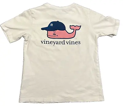 Vineyard Vines New York Yankees MLB Whale Logo T Shirt Youth Size 6 White Tee • $5