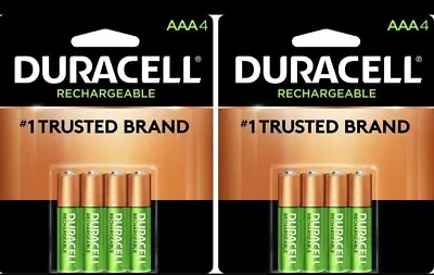 Lot Of 2 Duracell 4 Pks AAA Rechargeable Batteries AAA  8 Total  1.2V NiMH NEW • $17.99