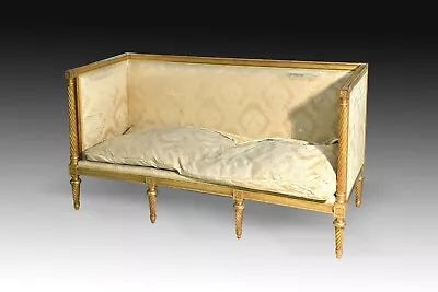 Louis XVI Settee Or Sofa. Golden Wood. 19th Century. • $2000