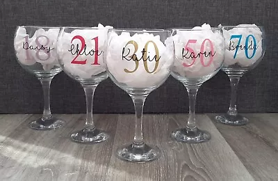 Personalised Gin Glass 18th 21st 30th 40th 50th Birthday Gifts Girl Gift For Her • £8.95