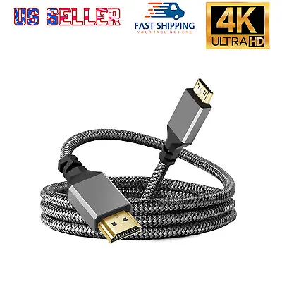 Mini HDMI To HDMI Cable 1-10FT 4K 60Hz Mini HDMI Cord Compatible For DSLR Camera • $10.89