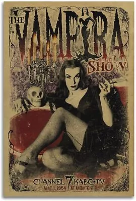 Horror Movie Poster Vampira Movie Poster Canvas Wall Art Picture Print Painting • $27