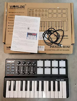 Worlde Panda MINI Portable 25 Key USB MIDI Controller Keyboard Drum Pad • $49.99