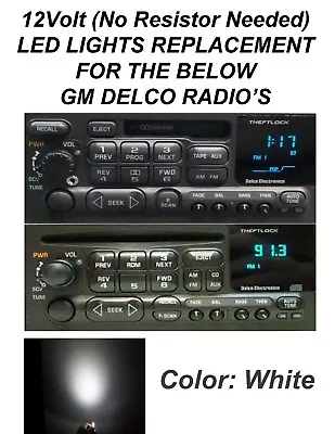 12v Led Light Bulbs Suburban Yukon Delco Gm Radio Display Cd Casette Stereo • $10