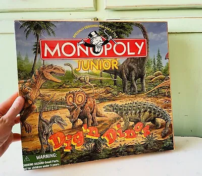 VINTAGE Dig'n Dinos Monopoly Junior Games Milton Bradley 1998 - 90s Toys Game • $19.99