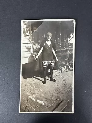 Early 1900s Flapper Woman Bathing Suit Photo Snapshot 4  X 2.5  Antique Vintage • $5