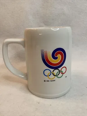 Olympic OB Beer Mug Stein Cup Olympics Soccer Cat SLOOC Vintage 1983 Seoul Korea • $9.99