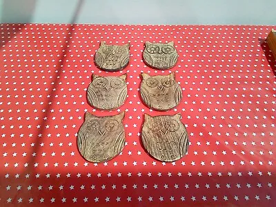 £5 • Buy Set Of 6 Wooden Owl Coasters No Box Or Holder