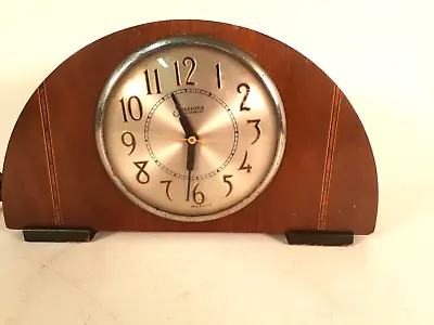 Vintage Sessions Art Deco Electric Desk Clock Beautiful Motor Hums Doesn't Run • $29