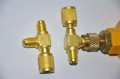 $14.99 • Buy T-Adapter:1/4X1/4X1/4 SAE Flare:Add Micron Gauge Deep Vacuum Pump/Manifold New