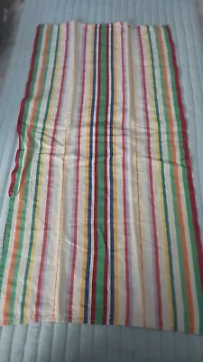 Vintage Cotton KITCHEN TOWEL Stripes Red Blue Yellow Green • $7