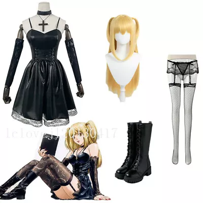 Cosplay Anime Death Note Misa Amane Halloween Costume Sexy Dress Wig Shoes Suit • $43.99