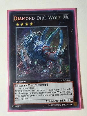 Yugioh TCG 1st VLP Diamond Dire Wolf CBLZ-EN051 Secret Rare • $14.85