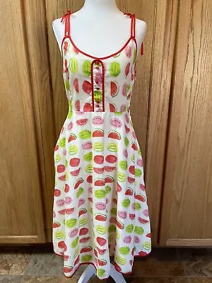 ModCloth Womens A-Line Dress Waving From The Waterfront Sz. Small S Watermelons • $29.95