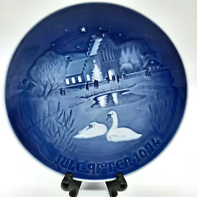 B&G  Blue CHRISTMAS Plate. 1974 “Christmas In The Village”  • $10