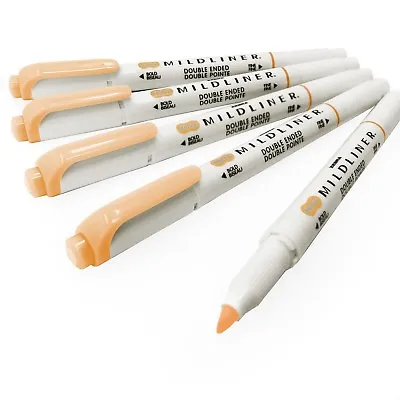 5 X Zebra Mildliner Creative Highlighter Marker Pen - Double Ended - Orange • $16.89