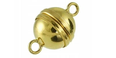£9.95 • Buy Magnetic Round 925 Sterling Silver 24c. Gold Plated Clasp Necklace Bracelet