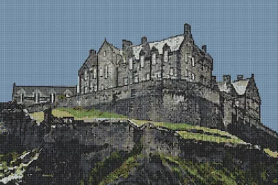 Edinburgh Castle Rock Scotland Counted Cross Stitch Kit 18  X 12   14 Count • £19.50