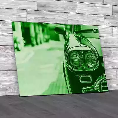 Vintage Car Green Canvas Print Large Picture Wall Art • £21.95