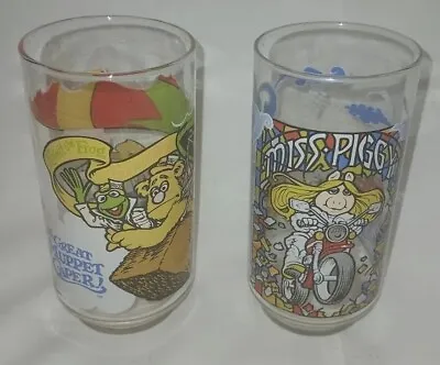 Vintage Collectible McDonalds Drinking Glasses The Muppets Show Themed Lot Of 2 • $10